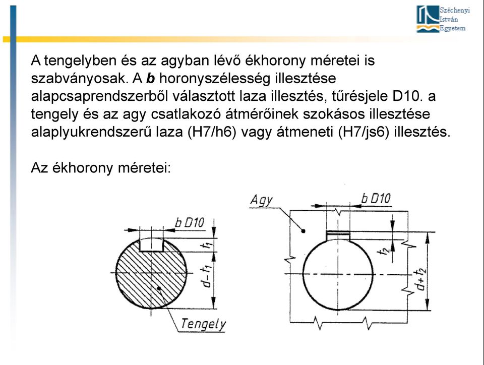 illesztés, tűrésjele D10.