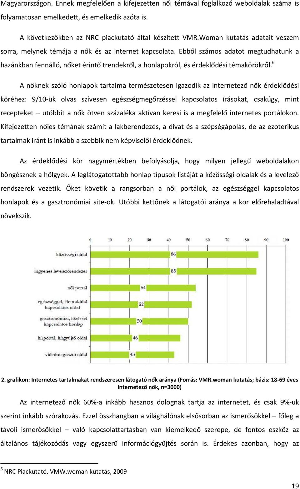 Ebből számos adatot megtudhatunk a hazánkban fennálló, nőket érintő trendekről, a honlapokról, és érdeklődési témakörökről.