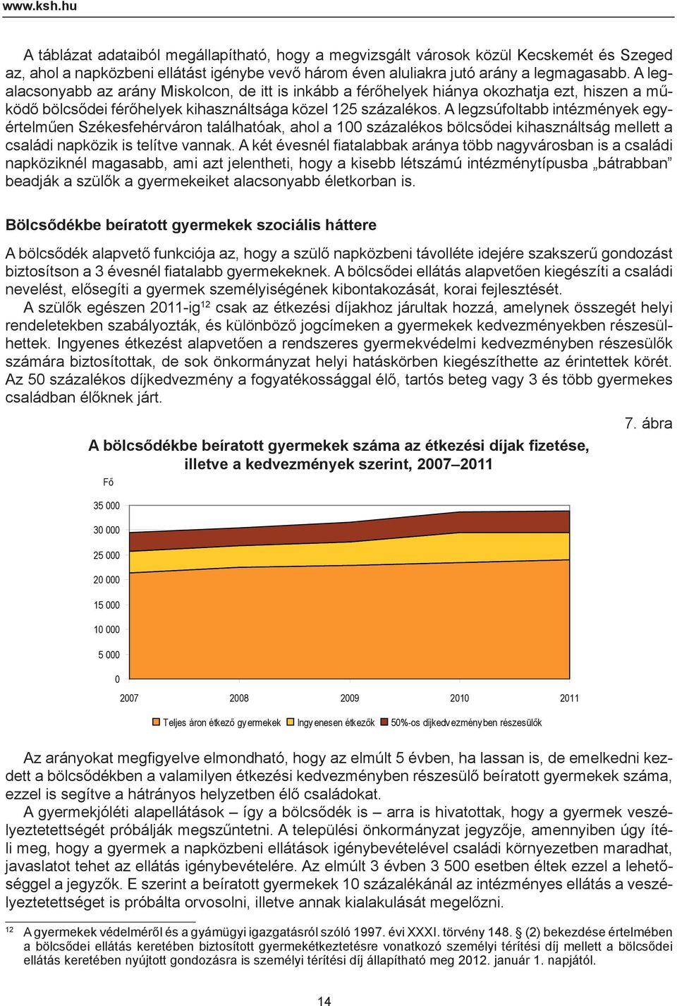 A legzsúfoltabb intézmények egyértelműen Székesfehérváron találhatóak, ahol a 100 százalékos bölcsődei kihasználtság mellett a családi napközik is telítve vannak.