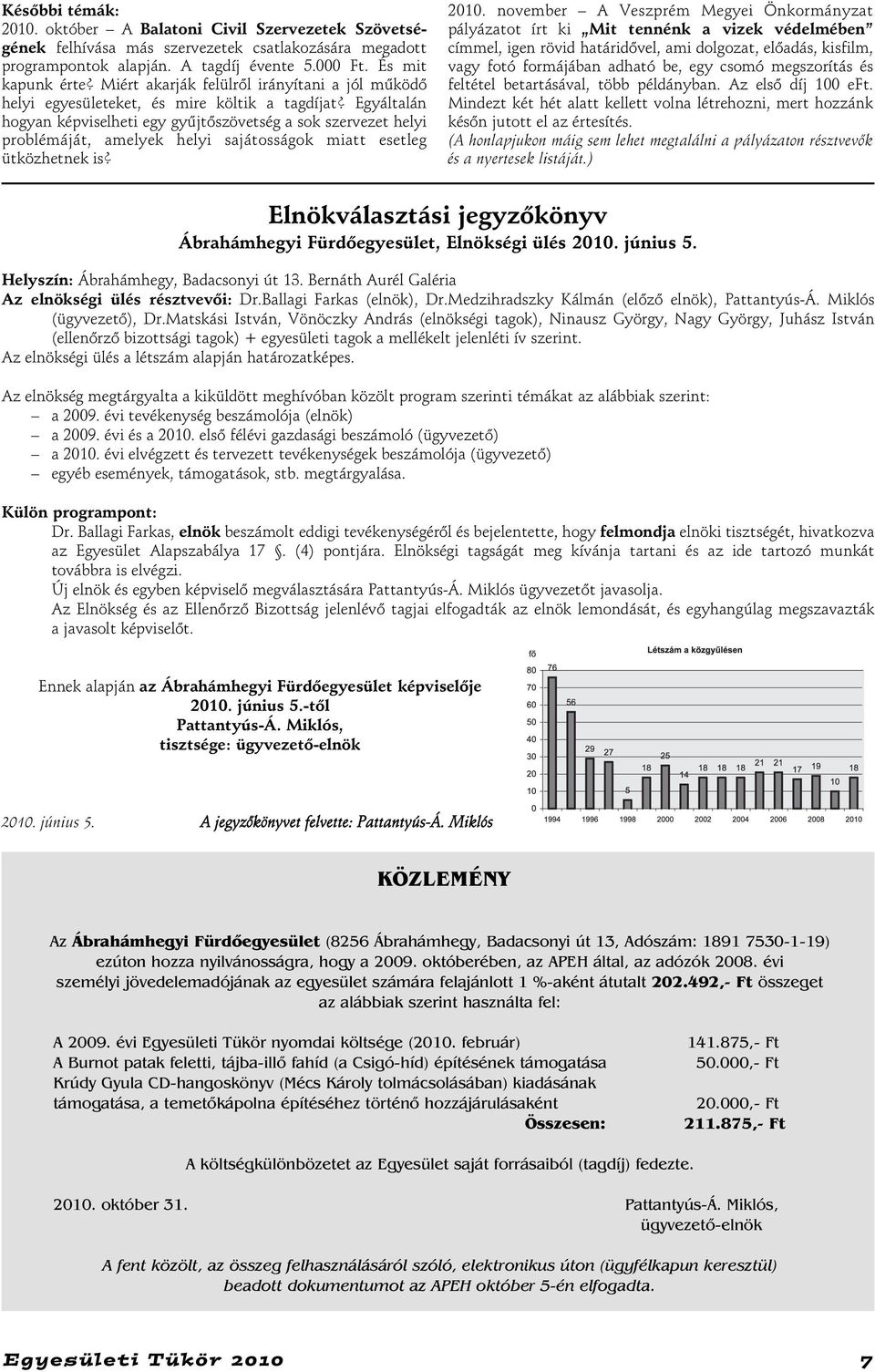 Egyáltalán hogyan képviselheti egy gyûjtõszövetség a sok szervezet helyi problémáját, amelyek helyi sajátosságok miatt esetleg ütközhetnek is? 2010.