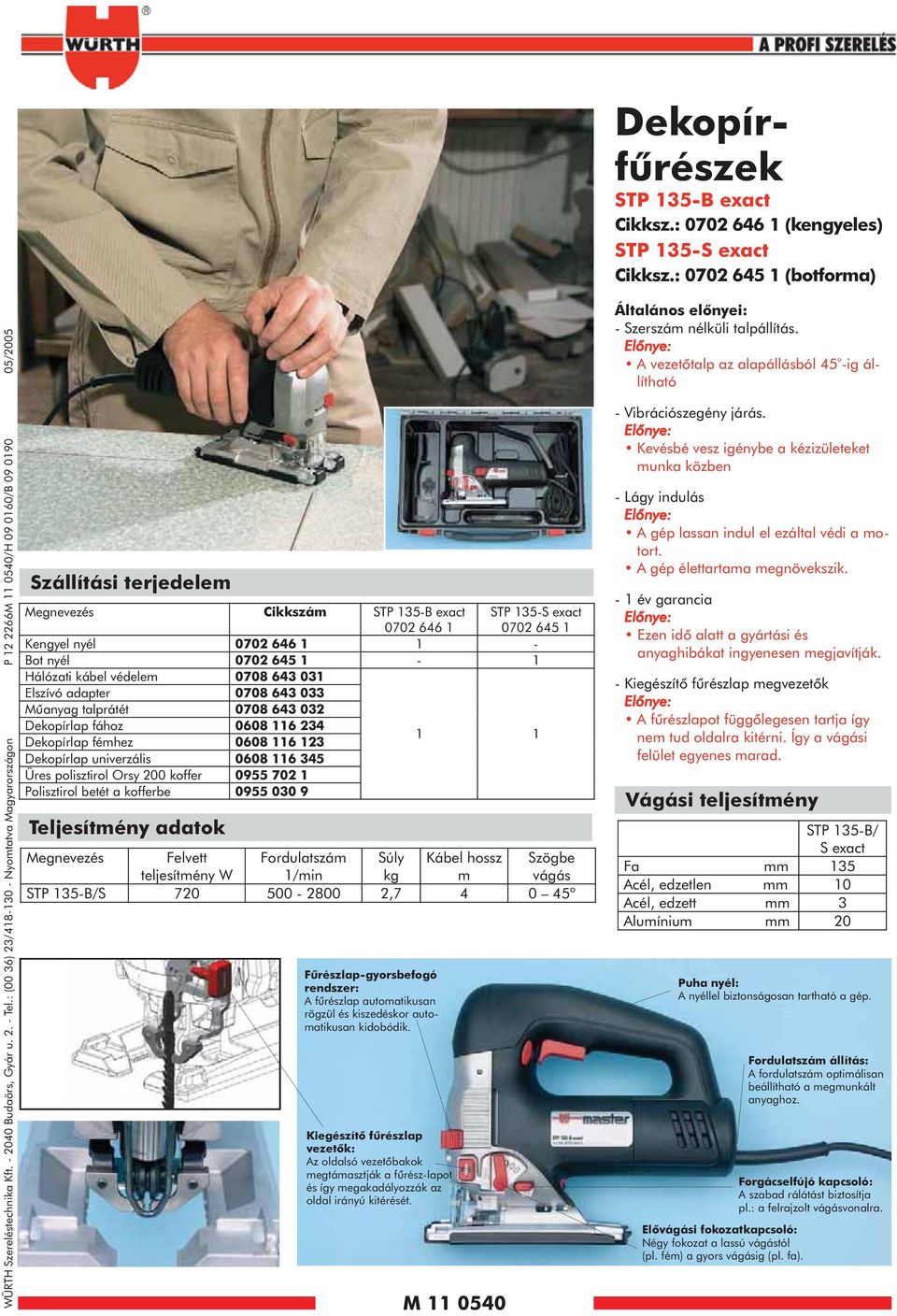 nyél 0702 645 - Hálózati kábel védelem 0708 643 03 Elszívó adapter 0708 643 033 Mûanyag talprátét 0708 643 032 Dekopírlap fához 0608 6 234 Dekopírlap fémhez 0608 6 23 Dekopírlap univerzális 0608 6