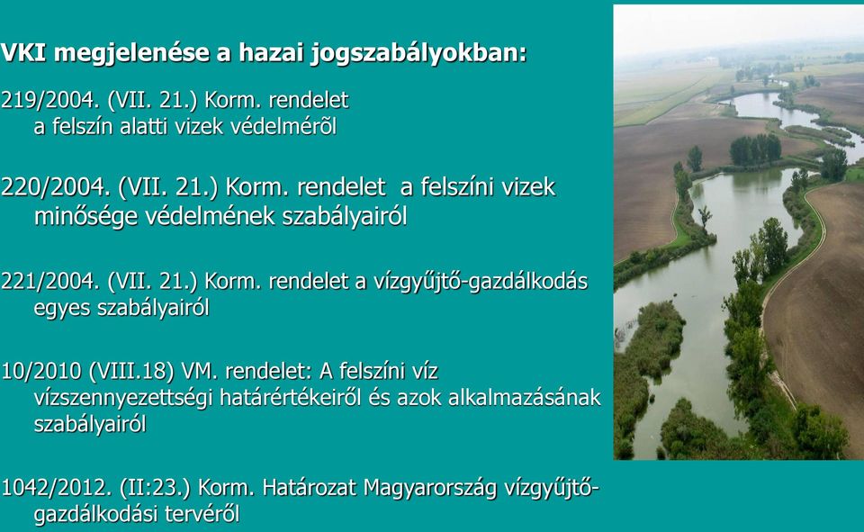 rendelet a felszíni vizek minősége védelmének szabályairól 221/2004. (VII. 21.) Korm.