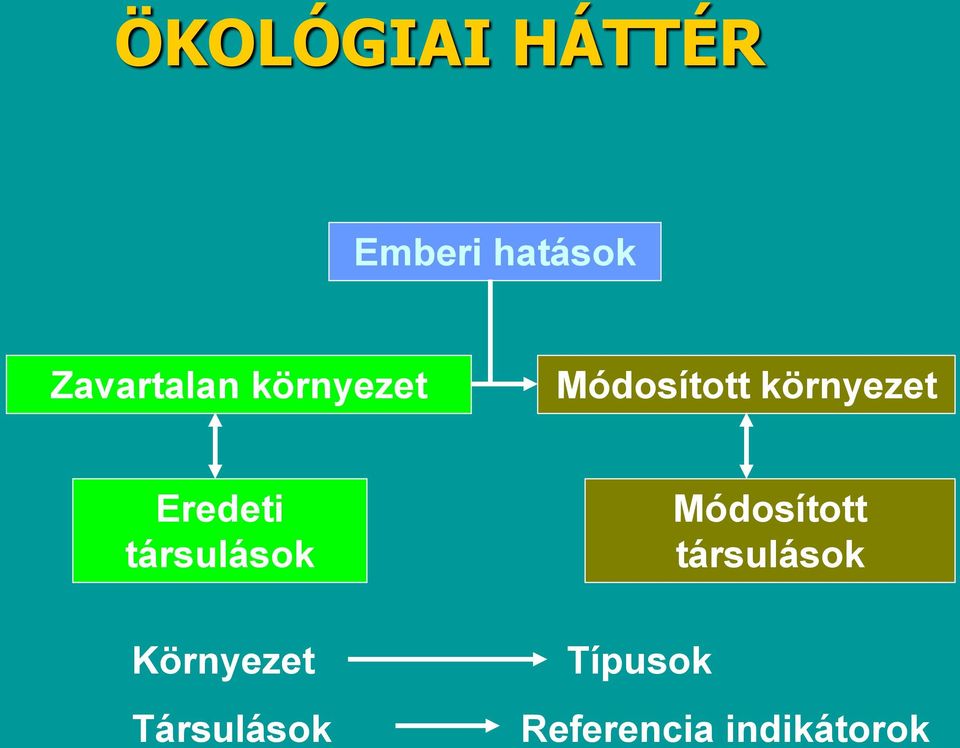 Eredeti társulások Környezet Társulások