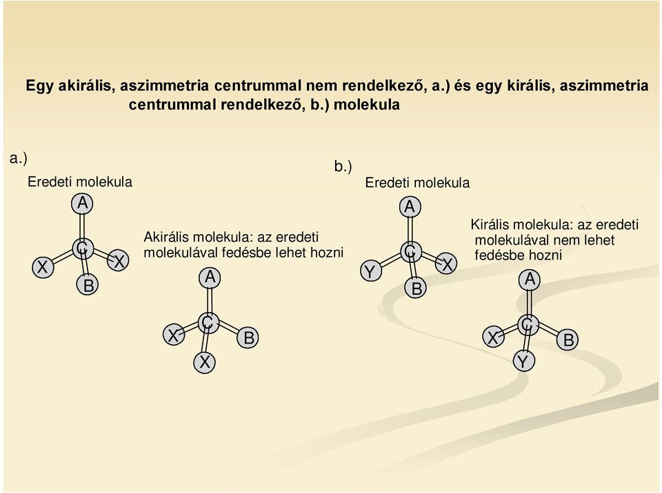 ) Eredeti molekula A C X X B A b.