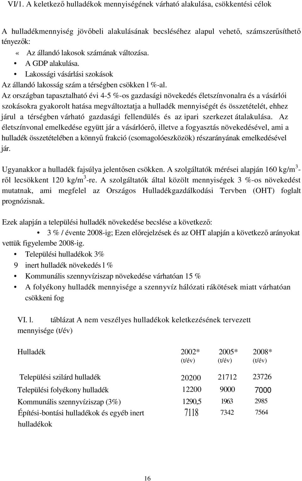 Az országban tapasztalható évi 4-5 %-os gazdasági növekedés életszínvonalra és a vásárlói szokásokra gyakorolt hatása megváltoztatja a hulladék mennyiségét és összetételét, ehhez járul a térségben