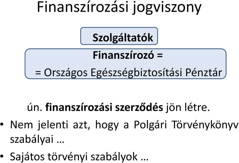 finanszírozási szerződés jön létre.