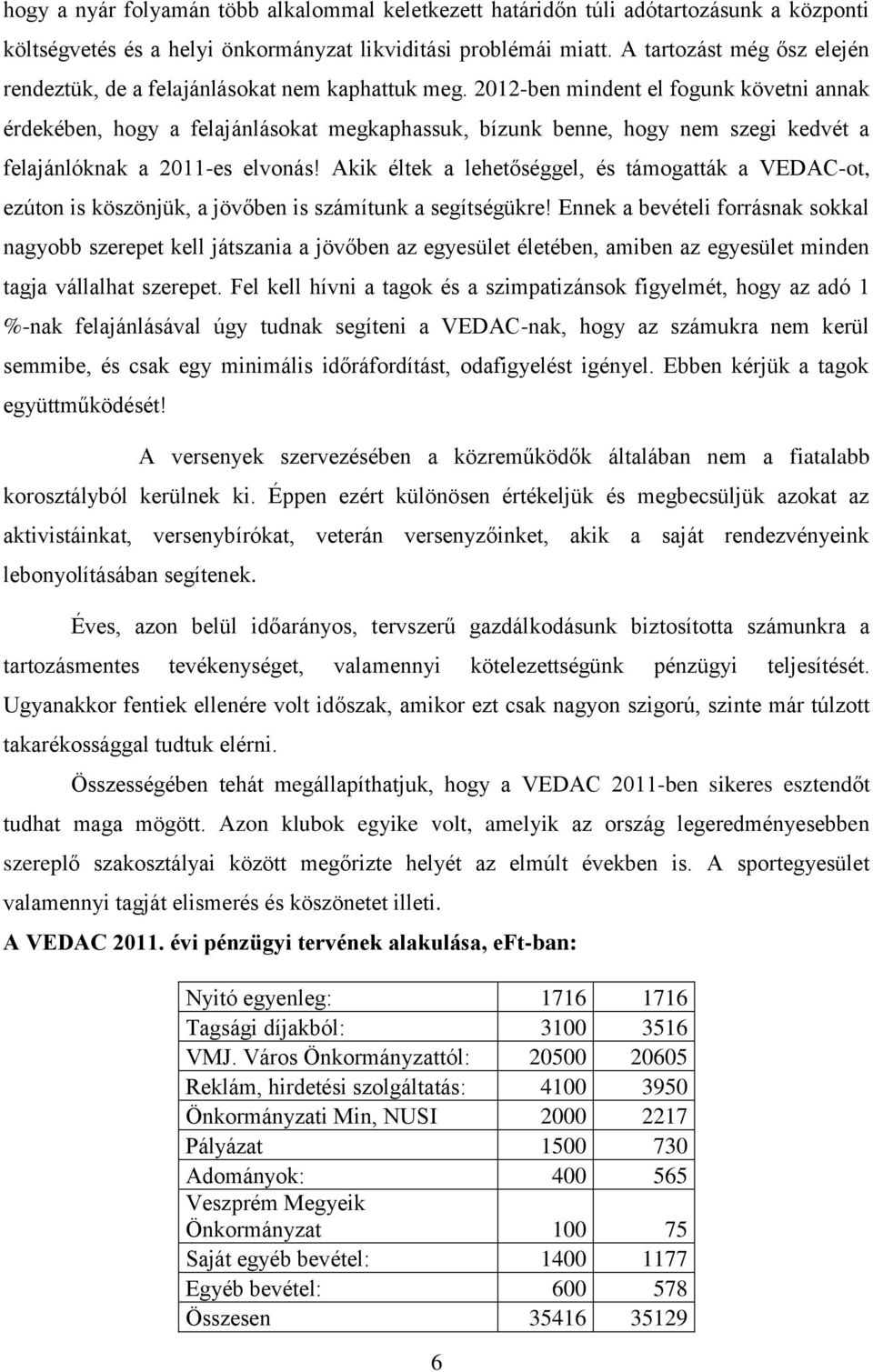 2012-ben mindent el fogunk követni annak érdekében, hogy a felajánlásokat megkaphassuk, bízunk benne, hogy nem szegi kedvét a felajánlóknak a 2011-es elvonás!