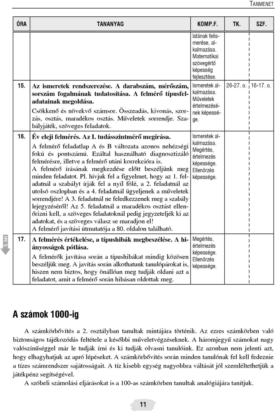 A felmérõ feladatlap A és B változata azonos nehézségi fokú és pontszámú. Ezáltal használható diagnosztizáló felmérésre, illetve a felmérõ utáni korrekcióra is.