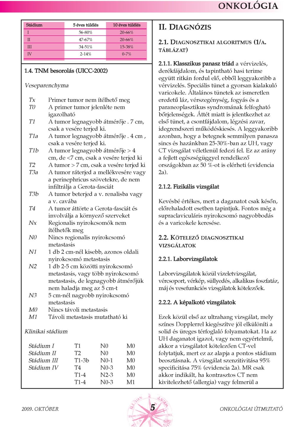 7 cm, csak a vesére terjed ki. T1a A tumor legnagyobb átmérõje. 4 cm, csak a vesére terjed ki.