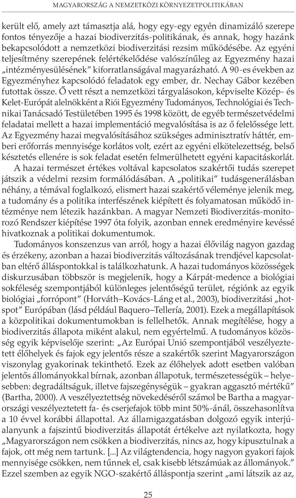 A 90-es években az Egyezményhez kapcsolódó feladatok egy ember, dr. Nechay Gábor kezében futottak össze.