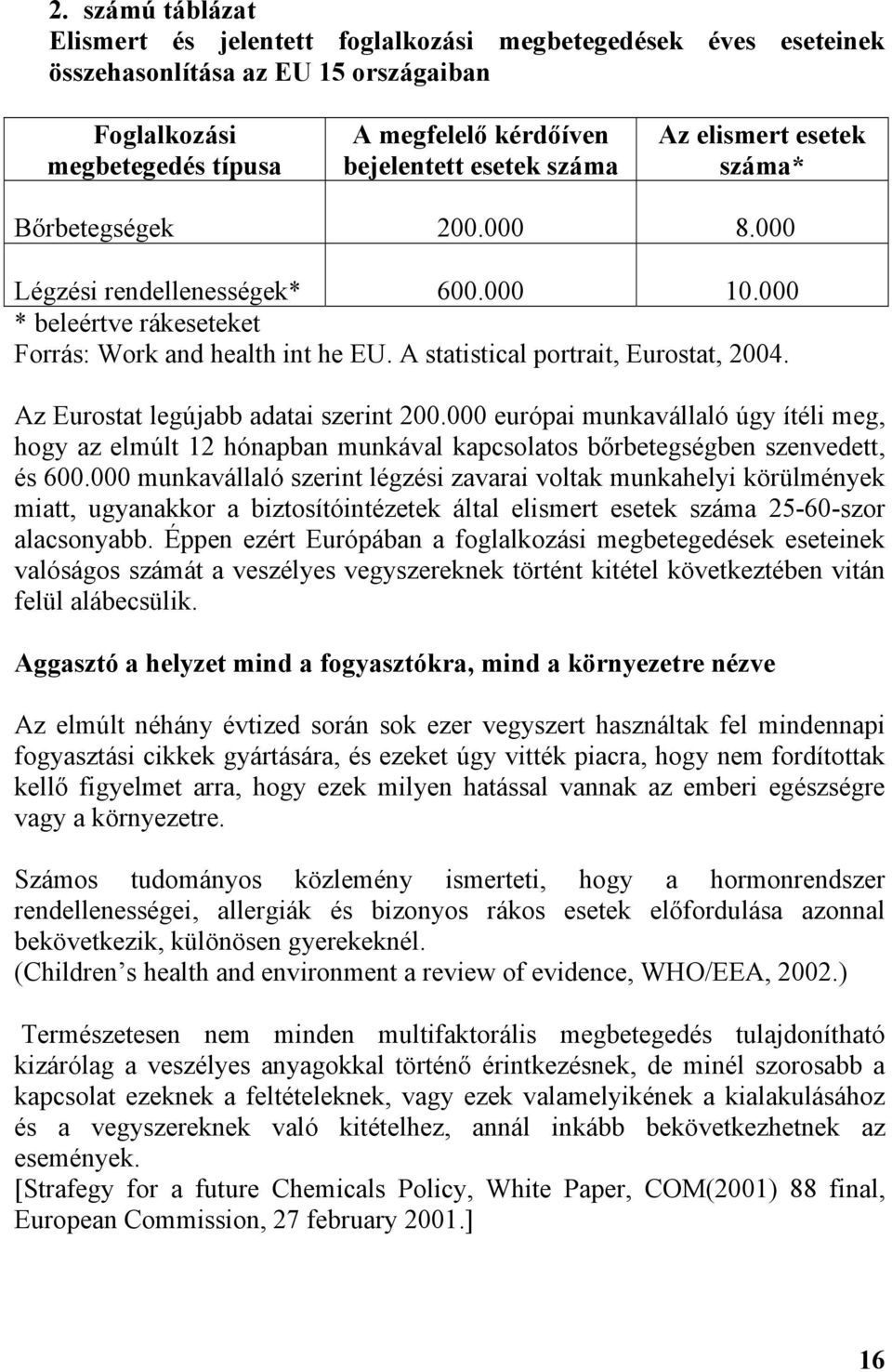 Az Eurostat legújabb adatai szerint 200.000 európai munkavállaló úgy ítéli meg, hogy az elmúlt 12 hónapban munkával kapcsolatos bőrbetegségben szenvedett, és 600.