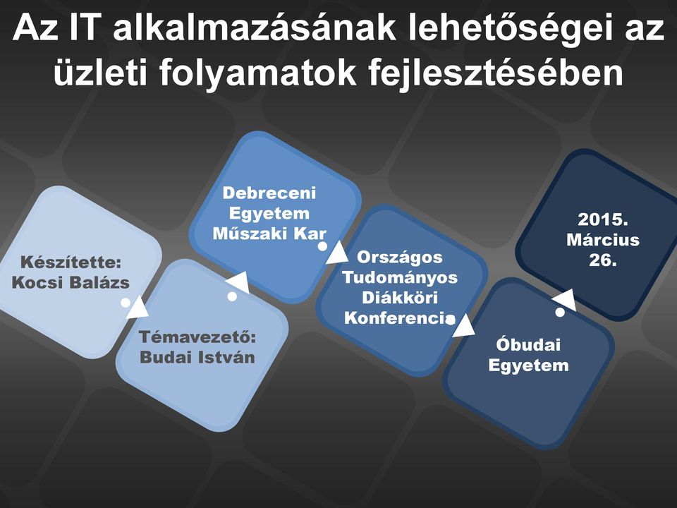 Budai István Debreceni Egyetem Műszaki Kar Országos