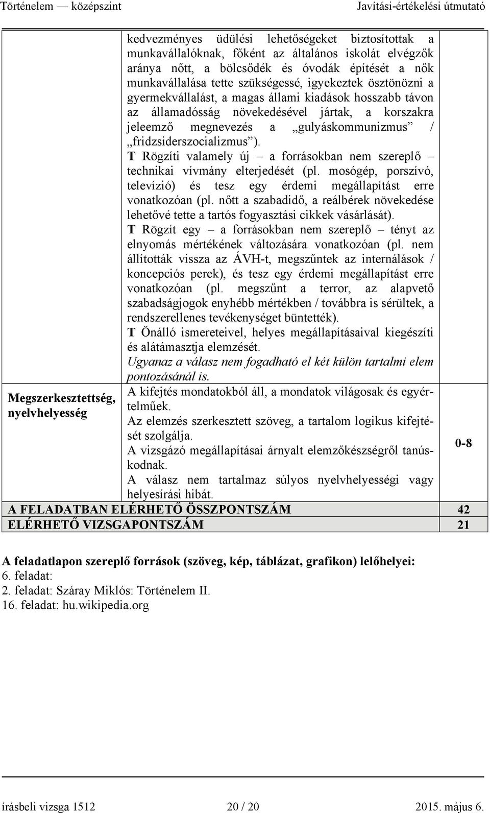 gulyáskommunizmus / fridzsiderszocializmus ). T Rögzíti valamely új a forrásokban nem szereplő technikai vívmány elterjedését (pl.