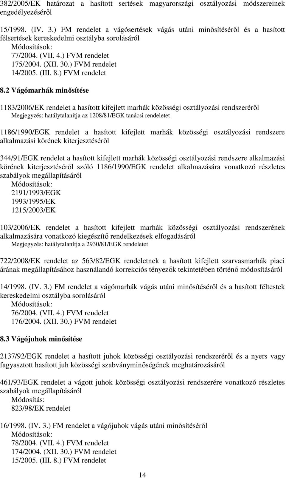 ) FVM rendelet 8.