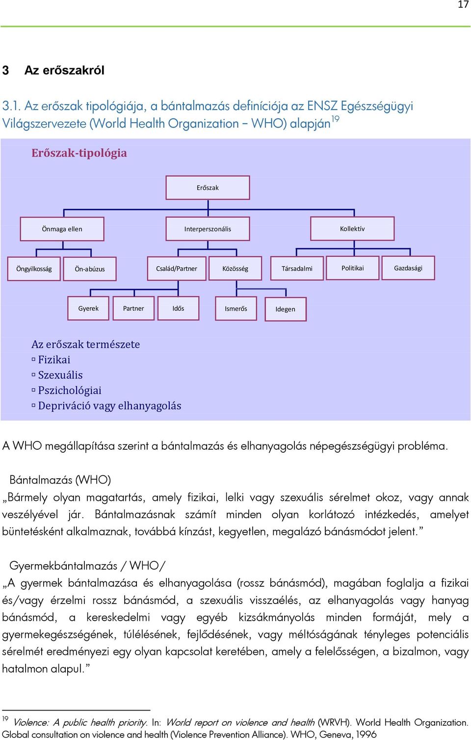 Depriváció vagy elhanyagolás A WHO megállapítása szerint a bántalmazás és elhanyagolás népegészségügyi probléma.