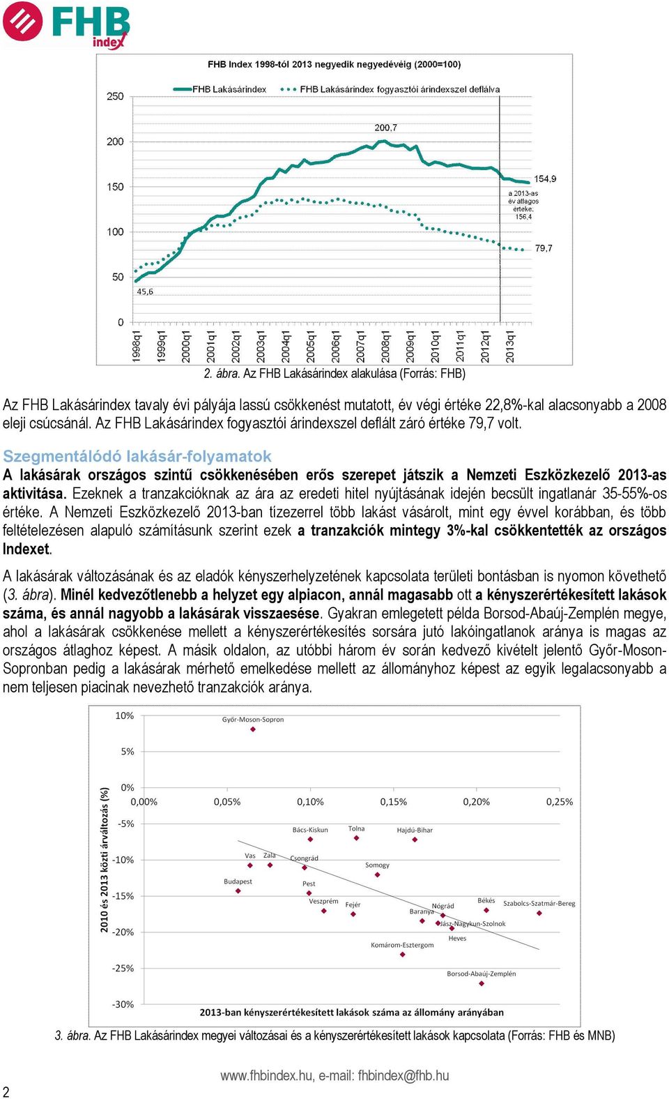 Szegmentálódó lakásár-folyamatok A lakásárak országos szintű csökkenésében erős szerepet játszik a Nemzeti Eszközkezelő 2013-as aktivitása.