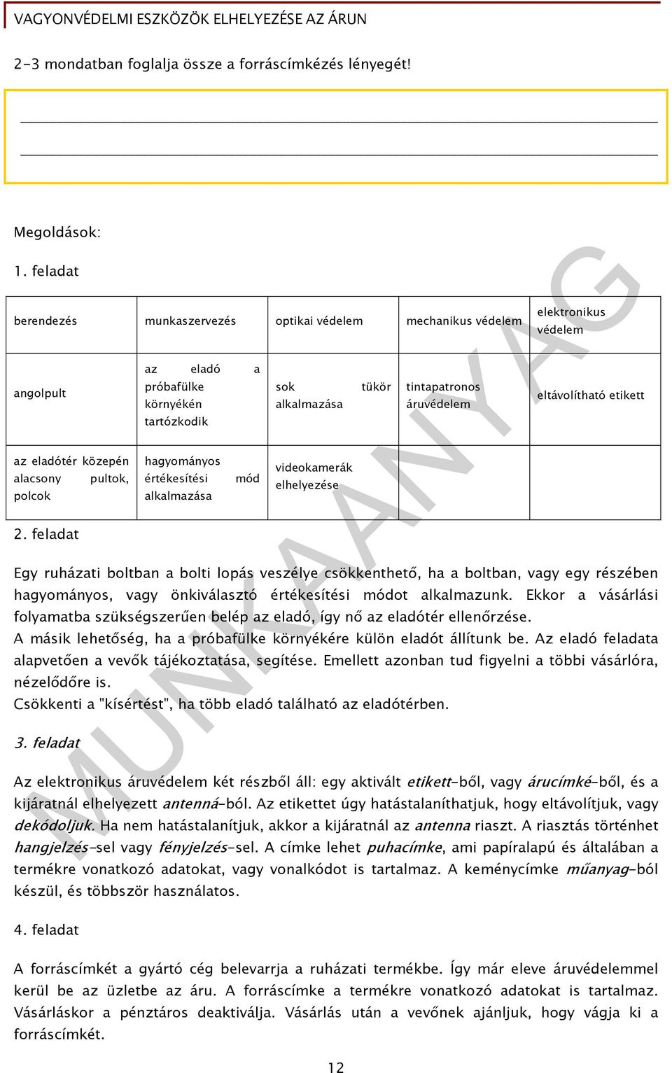 eltávolítható etikett Egy ruházati boltban a bolti lopás veszélye csökkenthető, ha a boltban, vagy egy részében hagyományos, vagy önkiválasztó értékesítési módot alkalmazunk.