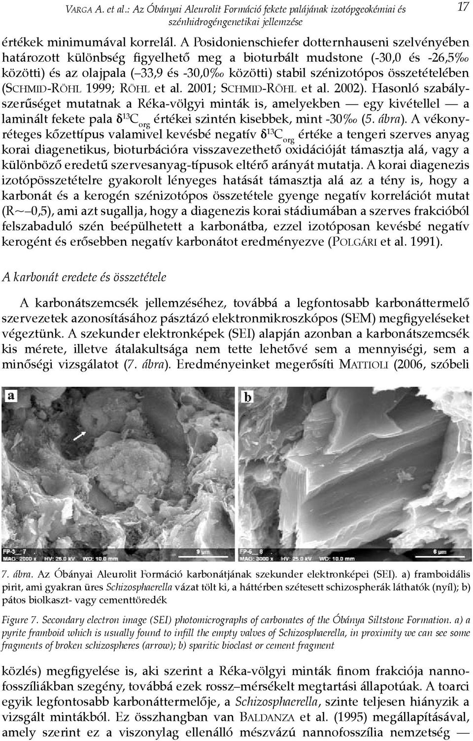 összetételében (SCHMID-RÖHL 1999; RÖHL et al. 2001; SCHMID-RÖHL et al. 2002).