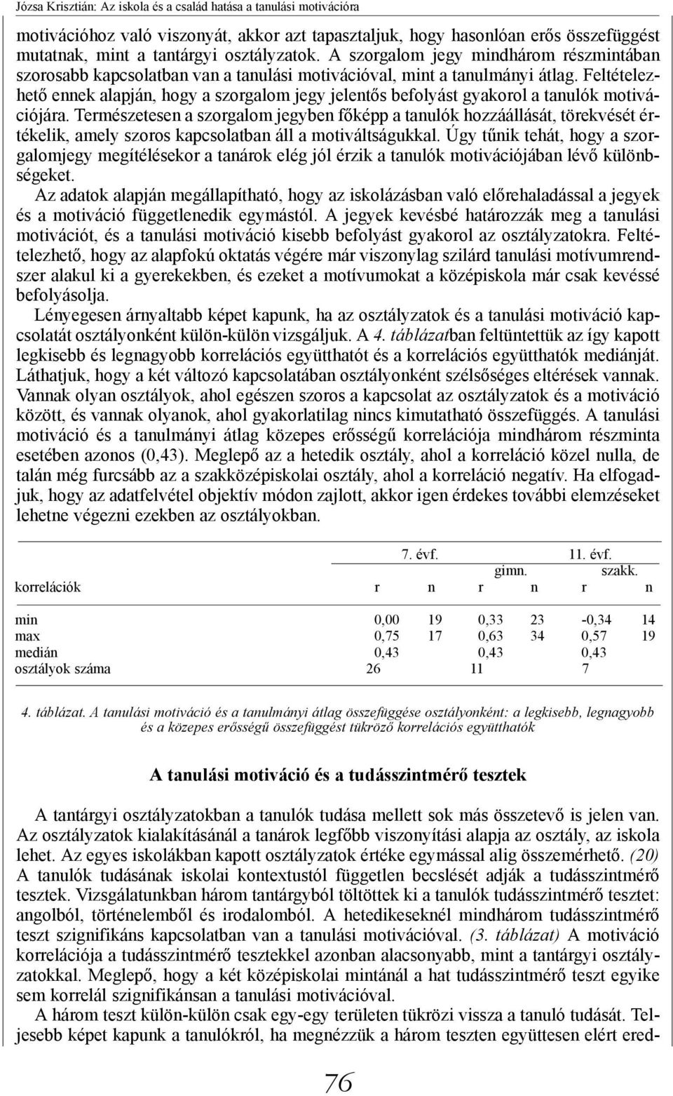 Feltételezhető ennek alapján, hogy a szorgalom jegy jelentős befolyást gyakorol a tanulók motivációjára.