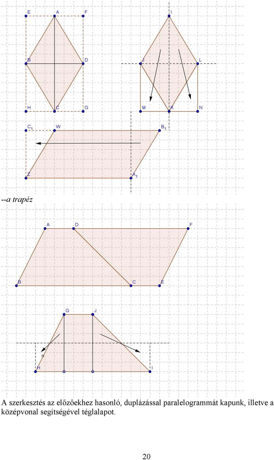 paralelogrammát kapunk, illetve