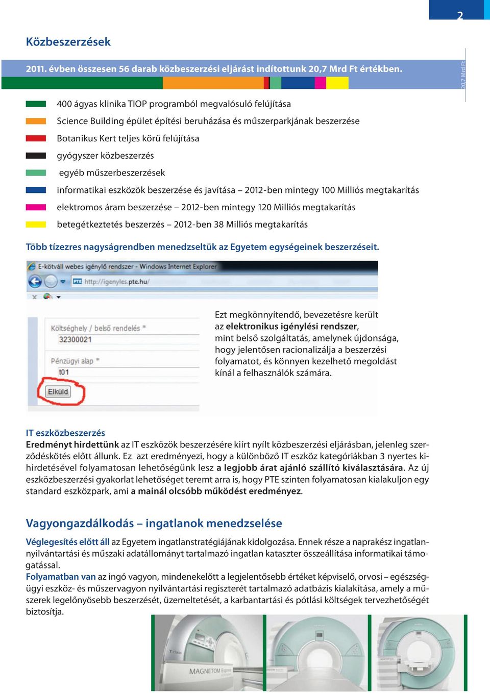 közbeszerzés egyéb műszerbeszerzések informatikai eszközök beszerzése és javítása 2012-ben mintegy 100 Milliós megtakarítás elektromos áram beszerzése 2012-ben mintegy 120 Milliós megtakarítás