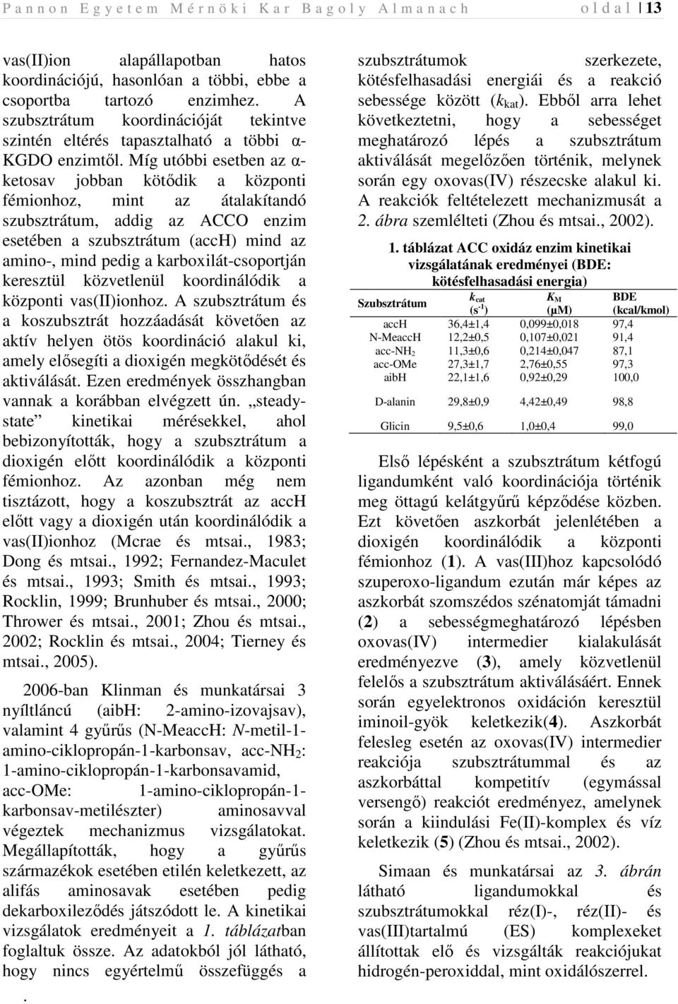 Míg utóbbi esetben az α- ketosav jobban kötıdik a központi fémionhoz, mint az átalakítandó szubsztrátum, addig az ACCO enzim esetében a szubsztrátum (acch) mind az amino-, mind pedig a