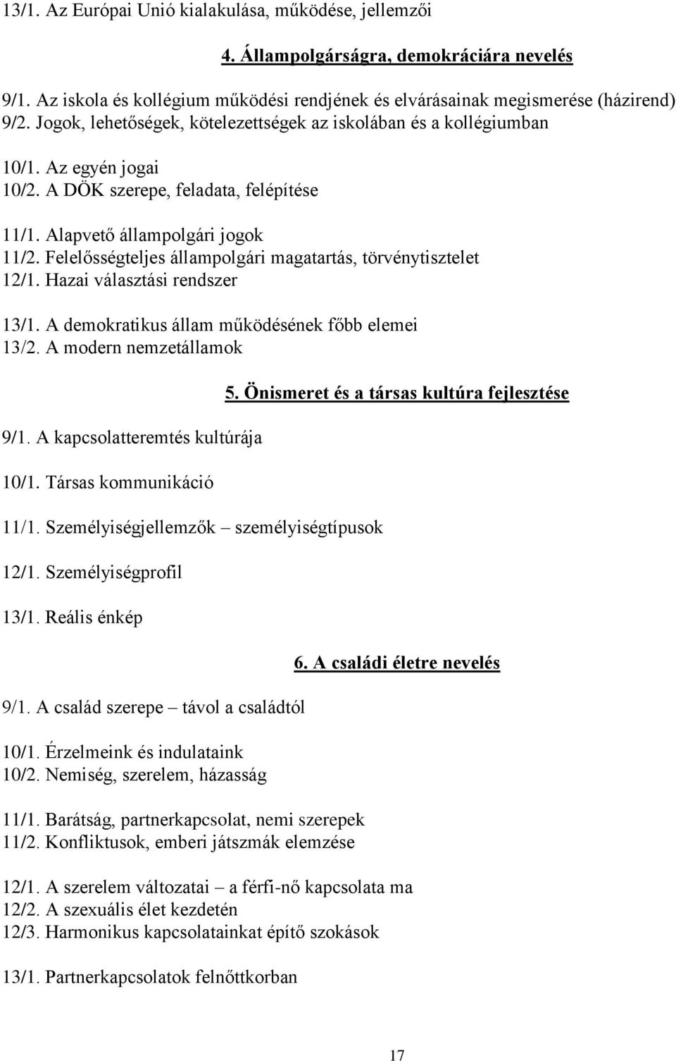 Felelősségteljes állampolgári magatartás, törvénytisztelet 12/1. Hazai választási rendszer 13/1. A demokratikus állam működésének főbb elemei 13/2. A modern nemzetállamok 9/1.