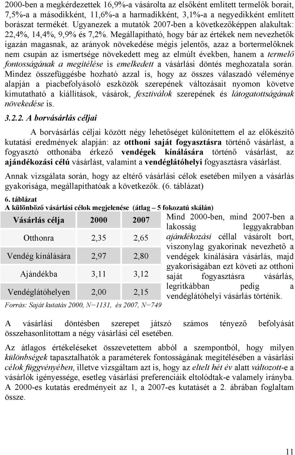 Megállapítható, hogy bár az értékek nem nevezhetők igazán magasnak, az arányok növekedése mégis jelentős, azaz a bortermelőknek nem csupán az ismertsége növekedett meg az elmúlt években, hanem a