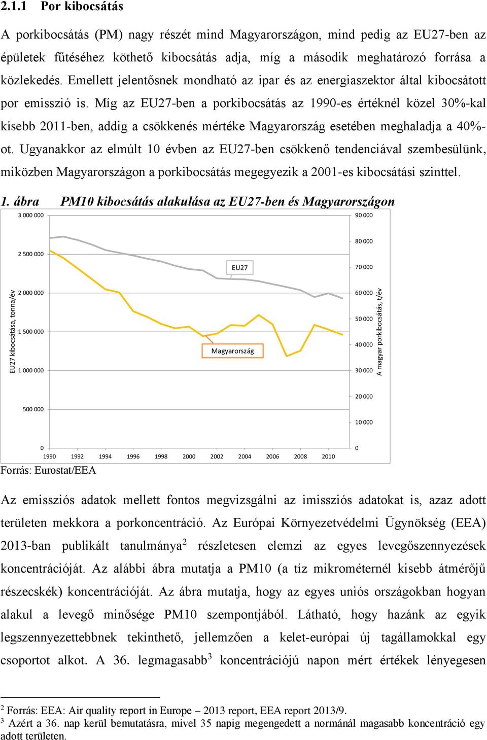 Emellett jelentősnek mondható az ipar és az energiaszektor által kibocsátott por emisszió is.