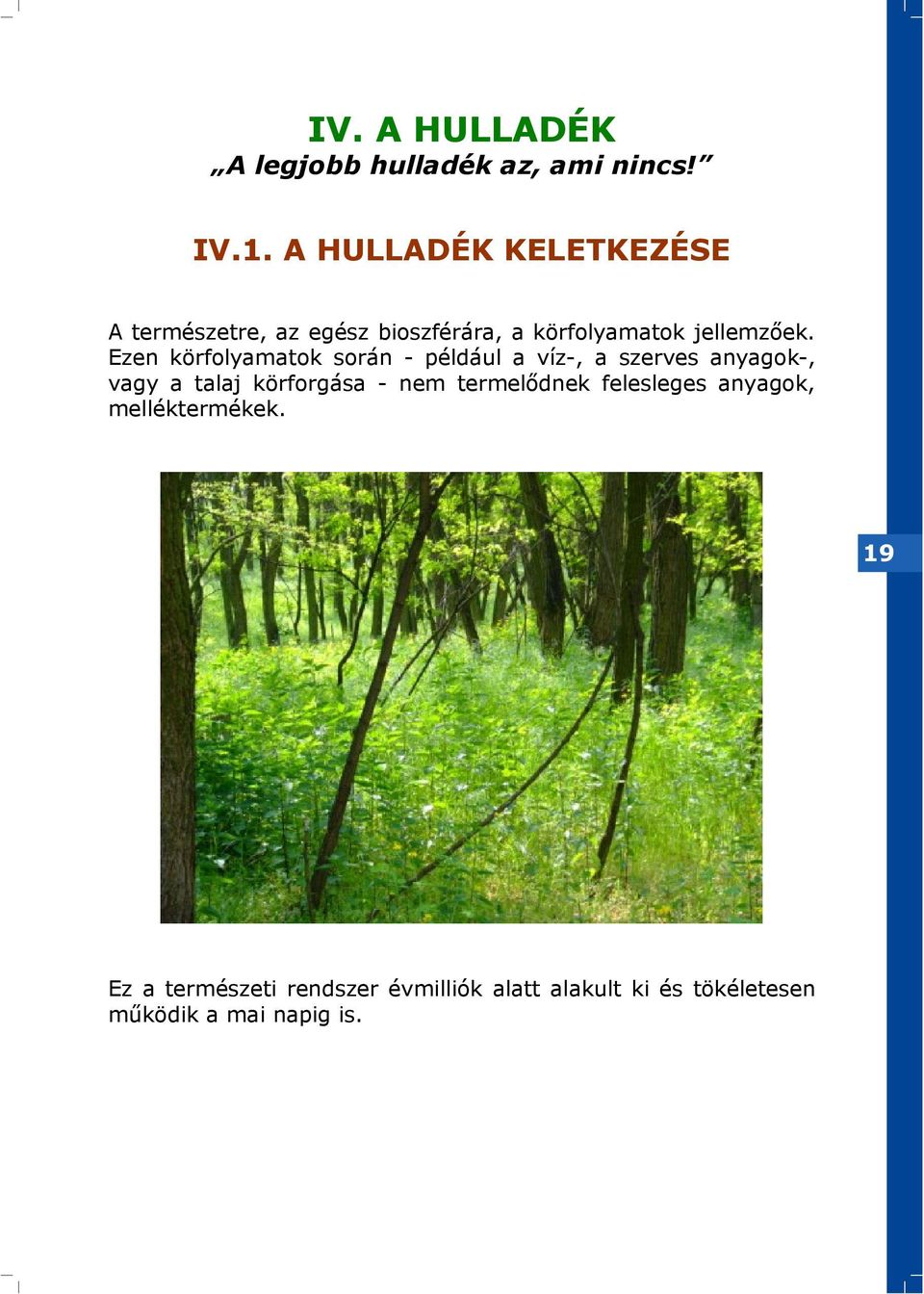 Ezen körfolyamatok során - például a víz-, a szerves anyagok-, vagy a talaj körforgása - nem