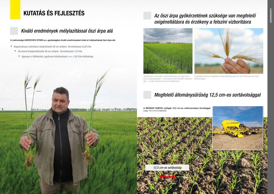 Terméshozam 6,38 t/ha Terraland középmélylazító 40 cm mélyen.