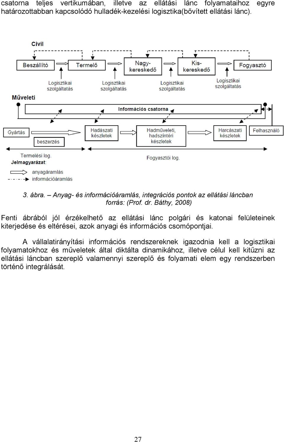 Báthy, 2008) Fenti ábrából jól érzékelhető az ellátási lánc polgári és katonai felületeinek kiterjedése és eltérései, azok anyagi és információs csomópontjai.