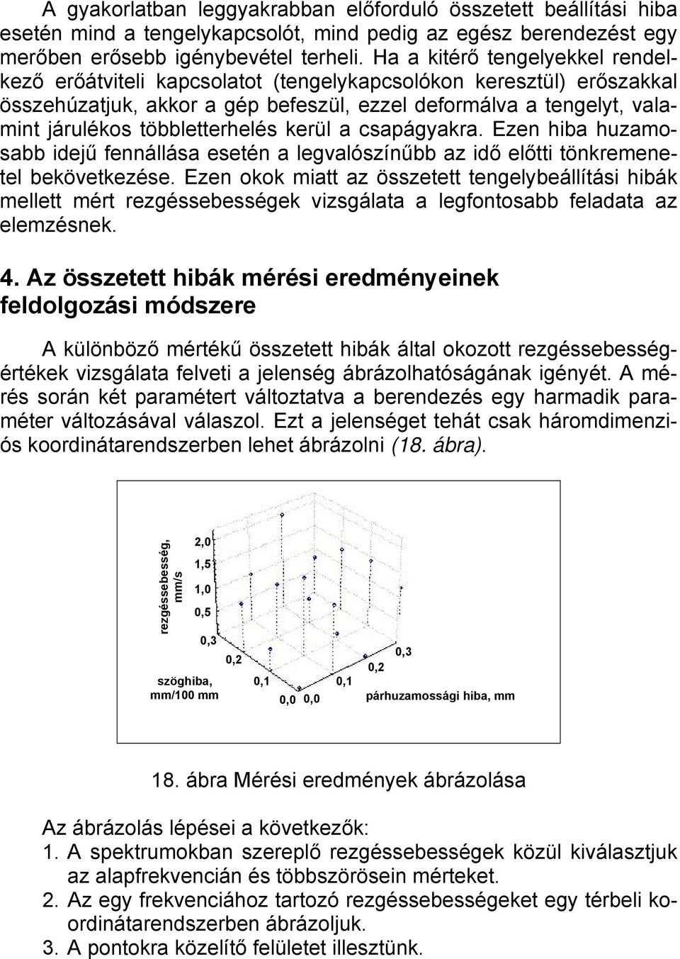 többletterhelés kerül a csapágyakra. Ezen hiba huzamosabb idejű ennállása esetén a legvalószínűbb az idő előtti tönkremenetel bekövetkezése.