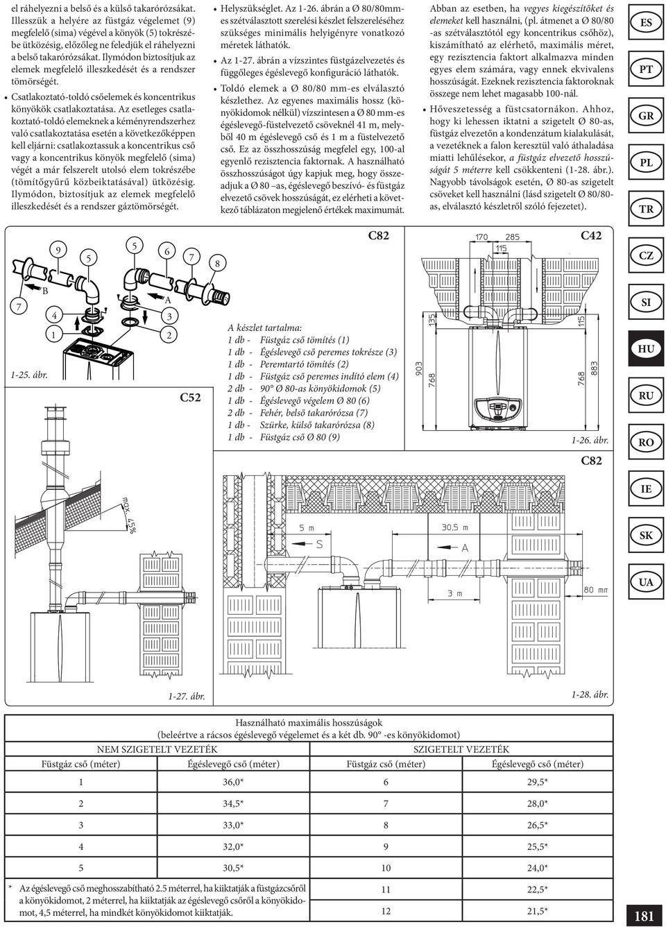 Ilymódon biztosítjuk az elemek megfelelő illeszkedését és a rendszer tömörségét. Csatlakoztató-toldó csőelemek és koncentrikus könyökök csatlakoztatása.