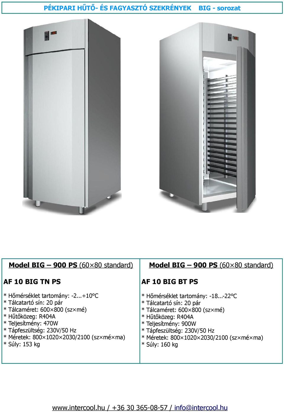 ..+10 C Tálcatartó sín: 20 pár Tálcaméret: 600 800 (sz mé) Teljesítmény: 470W Méretek: 800 1020 2030/2100 (sz mé ma)