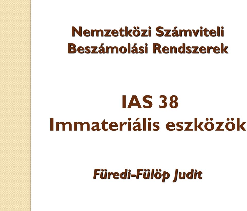 IAS 38 Immateriális