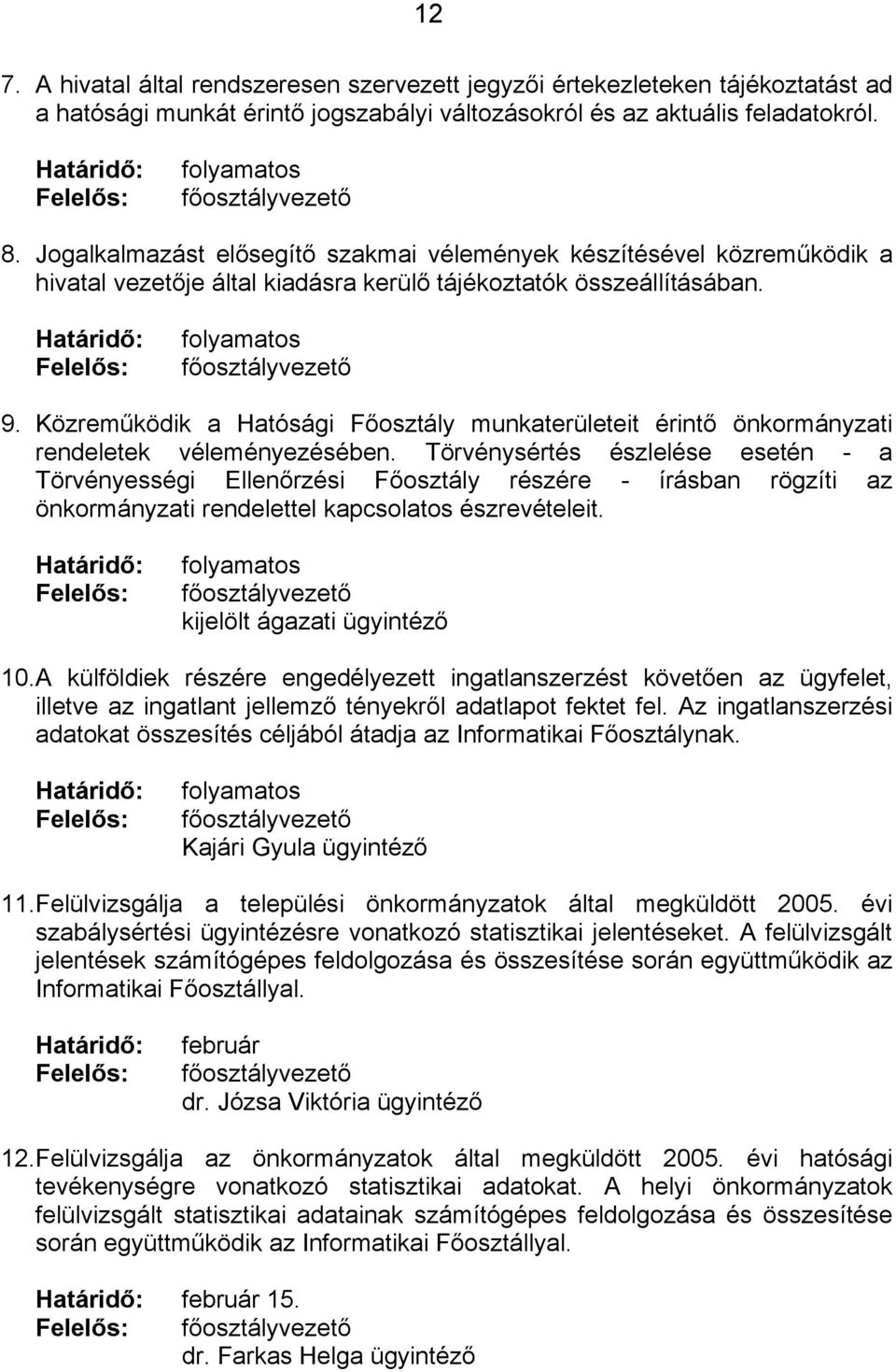 Közreműködik a Hatósági Főosztály munkaterületeit érintő önkormányzati rendeletek véleményezésében.