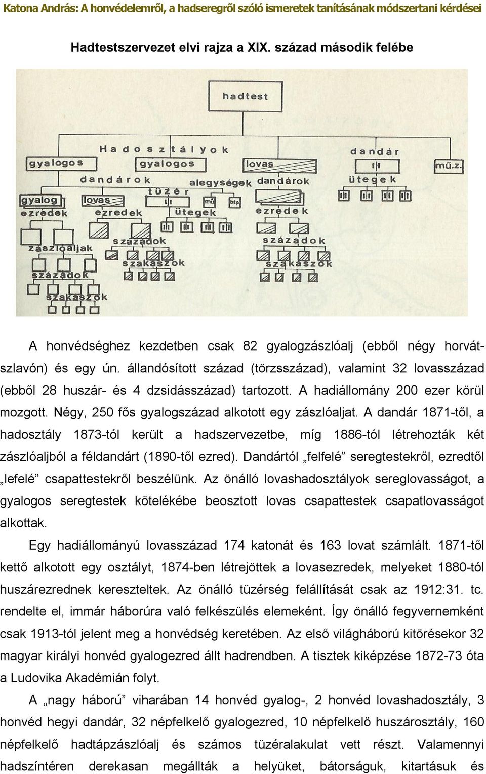 A dandár 1871-től, a hadosztály 1873-tól került a hadszervezetbe, míg 1886-tól létrehozták két zászlóaljból a féldandárt (1890-től ezred).