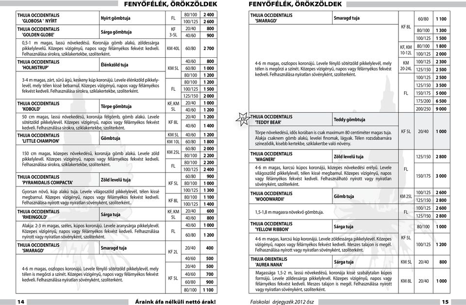 Levele élénkzöld pikkelylevél, mely télen kissé bebarnul. Közepes vízigényű, napos vagy félárnyékos fekvést kedveli. Felhasználása sírokra, sziklakertekbe, szoliterként.