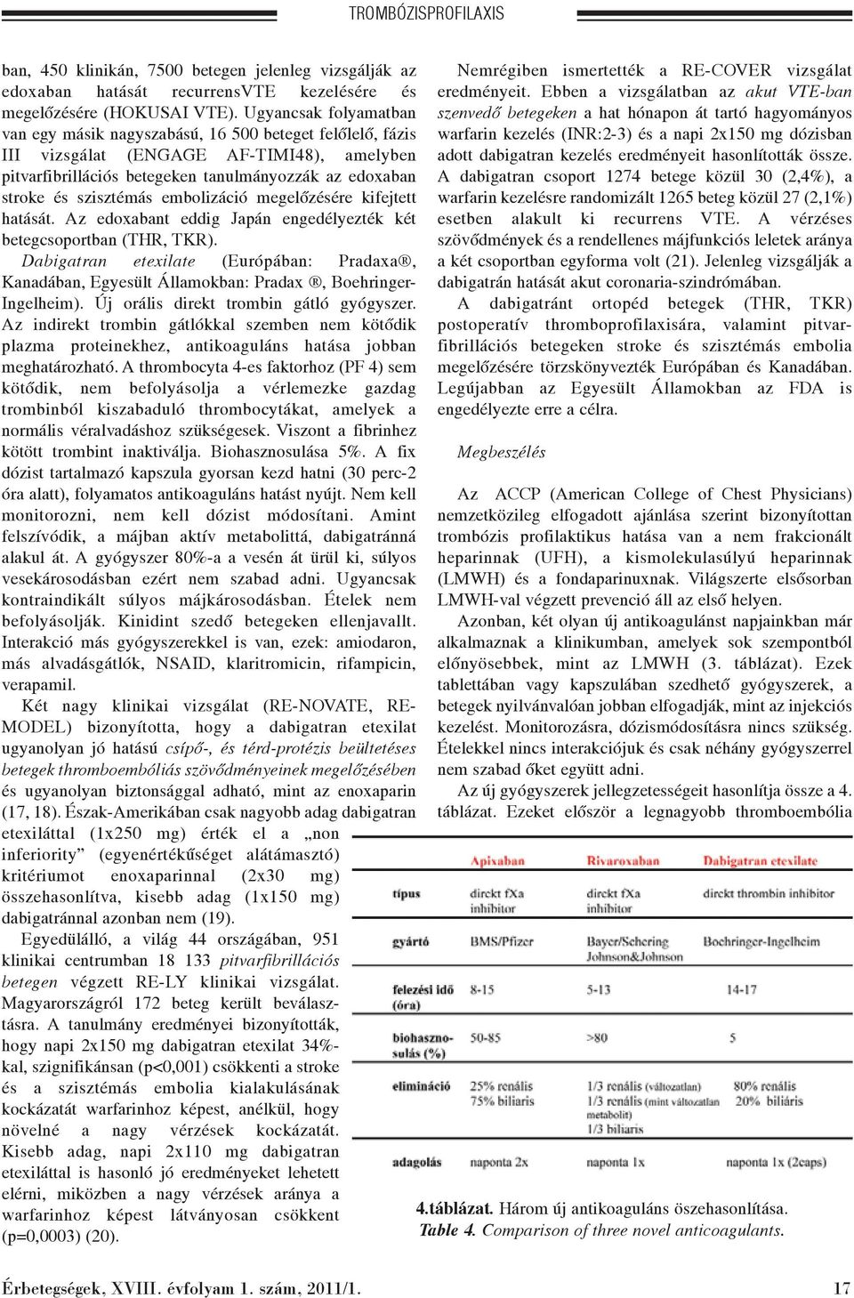 embolizáció megelõzésére kifejtett hatását. Az edoxabant eddig Japán engedélyezték két betegcsoportban (THR, TKR).