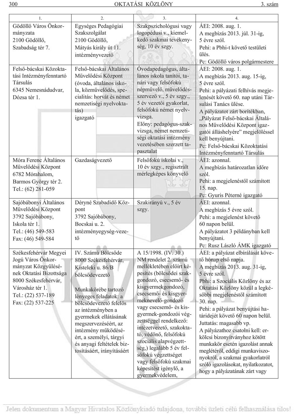 : (62) 281-059 Sajóbábonyi Általános Mûvelõdési Központ 3792 Sajóbábony, Iskola tér 1. Tel.