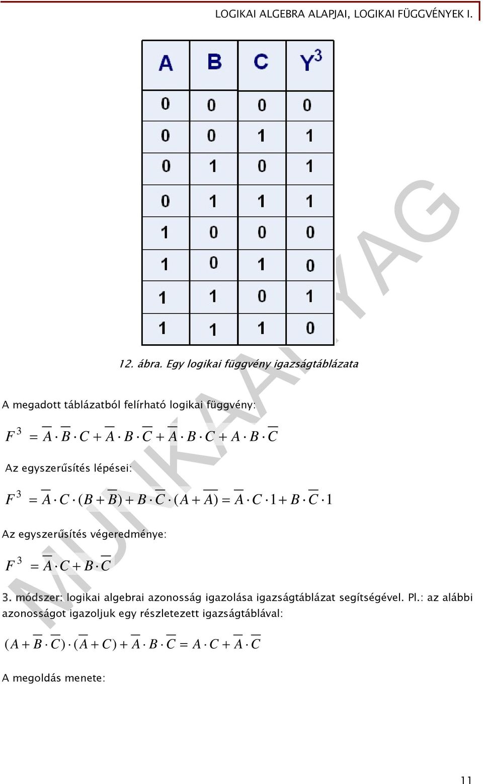 egyszerűsítés lépései: 1 1 ( ( 3 F z egyszerűsítés végeredménye: F 3 3.