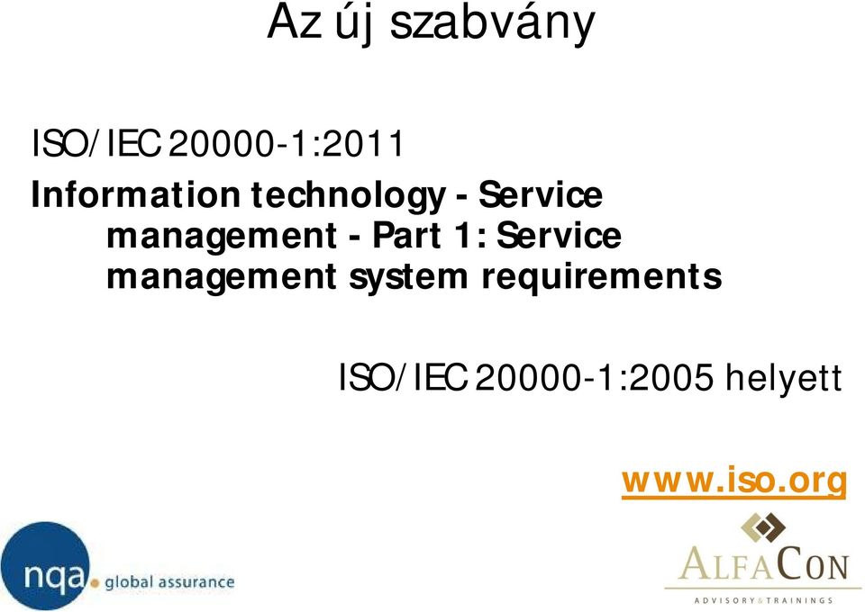 management - Part 1: Service management