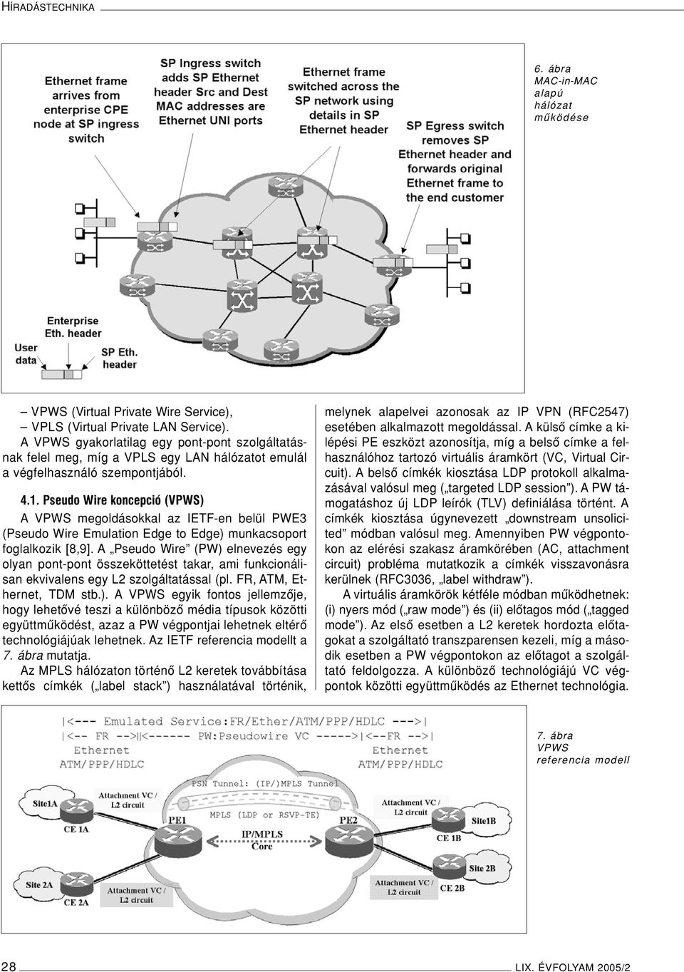 Pseudo Wire koncepció (VPWS) A VPWS megoldásokkal az IETF-en belül PWE3 (Pseudo Wire Emulation Edge to Edge) munkacsoport foglalkozik [8,9].