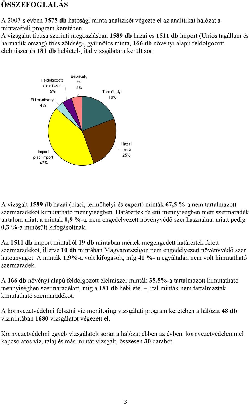 bébiétel-, ital vizsgálatára került sor.