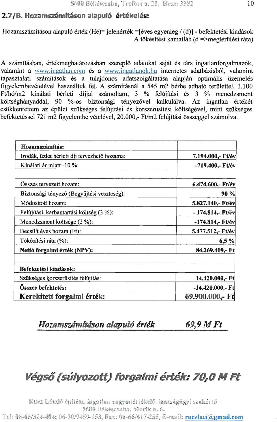 értékmeghatározásban szereplő adatokat saját és társ ingatlanforgalmazók, valamint a www.ingatlan.com és a www.ingatlanok.