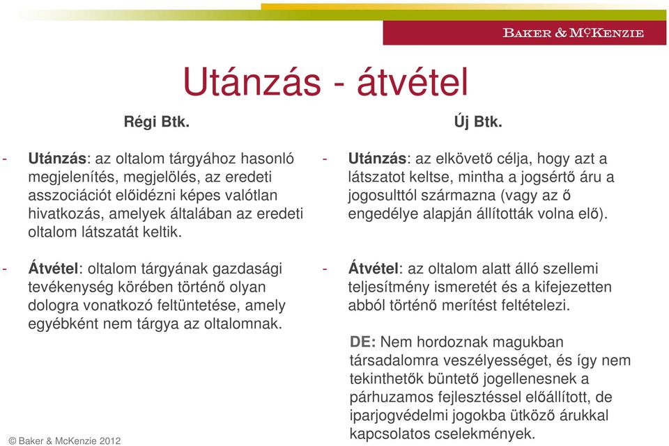 - Átvétel: oltalom tárgyának gazdasági tevékenység körében történő olyan dologra vonatkozó feltüntetése, amely egyébként nem tárgya az oltalomnak.