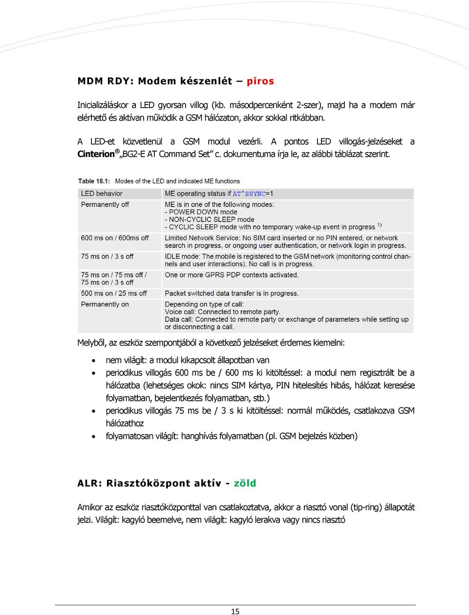 Melyből, az eszköz szempontjából a következő jelzéseket érdemes kiemelni: nem világít: a modul kikapcsolt állapotban van periodikus villogás 600 ms be / 600 ms ki kitöltéssel: a modul nem regisztrált