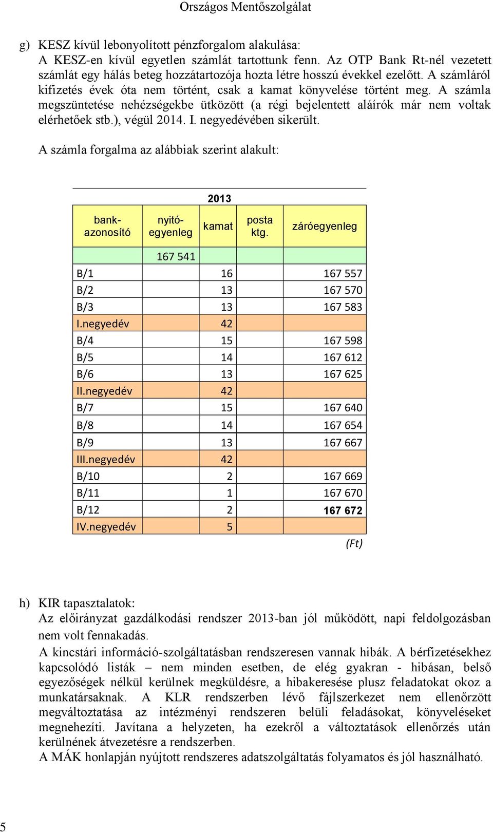 A számla megszüntetése nehézségekbe ütközött (a régi bejelentett aláírók már nem voltak elérhetőek stb.), végül 214. I. negyedévében sikerült.