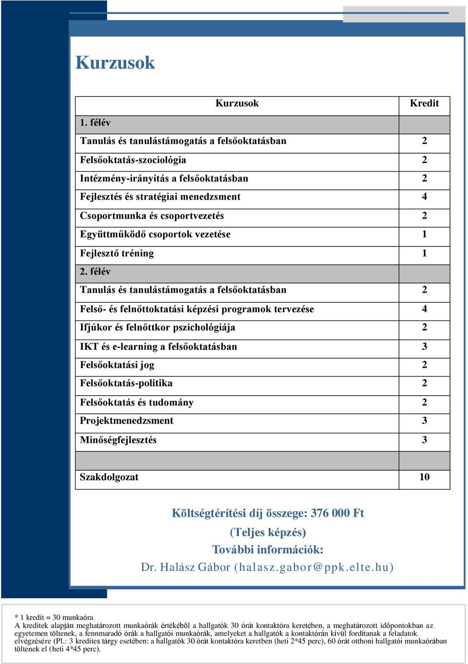 Együttműködő csoportok vezetése 1 Fejlesztő tréning 1 2.